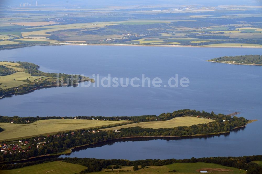 Luftaufnahme Chbany - Staubecken und Stausee in Chbany in Ustecky kraj - Aussiger Region, Tschechien