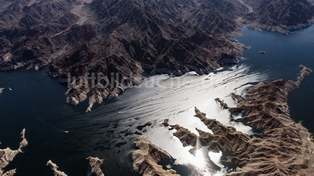 Luftaufnahme Echo Bay - Staubecken und Stausee in Echo Bay in Nevada, USA