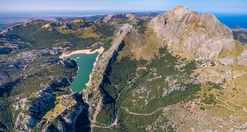 Luftbild Fornalutx - Staubecken und Stausee in Fornalutx in Balearische Inseln, Spanien