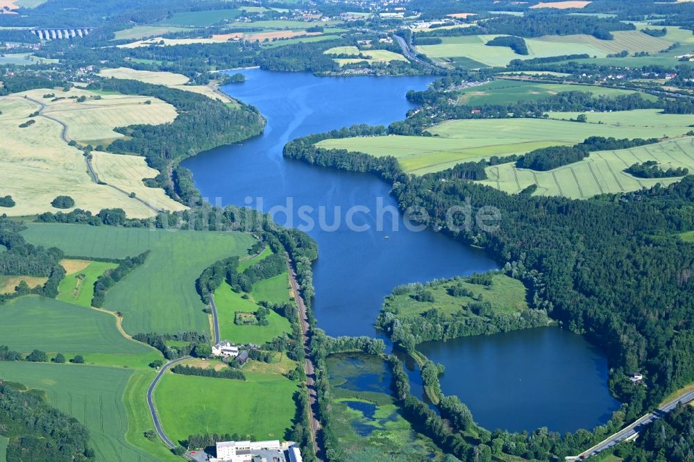 Luftaufnahme Oelsnitz/Vogtl. - Staubecken und Stausee in Oelsnitz/Vogtl. im Bundesland Sachsen, Deutschland