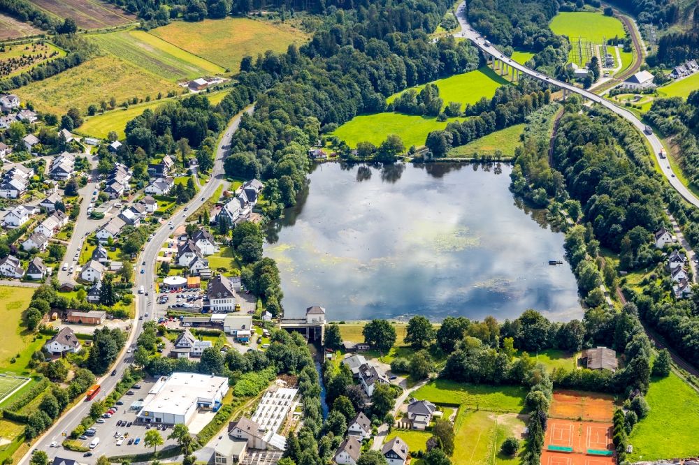 Luftaufnahme Olsberg - Staubecken und Stausee in Olsberg im Bundesland Nordrhein-Westfalen, Deutschland