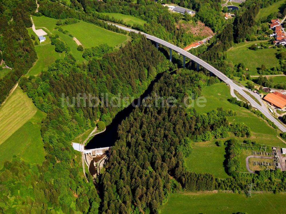 Luftbild Ort - Staubecken und Stausee in Ort im Bundesland Bayern, Deutschland