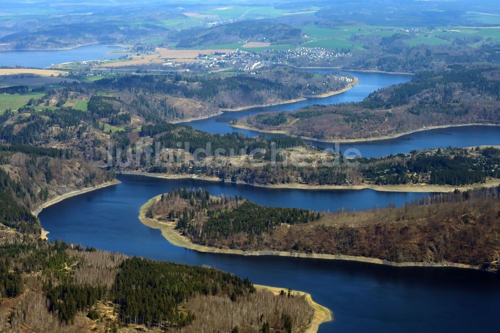 Saaldorf von oben - Staubecken und Stausee in Saaldorf im Bundesland Thüringen, Deutschland
