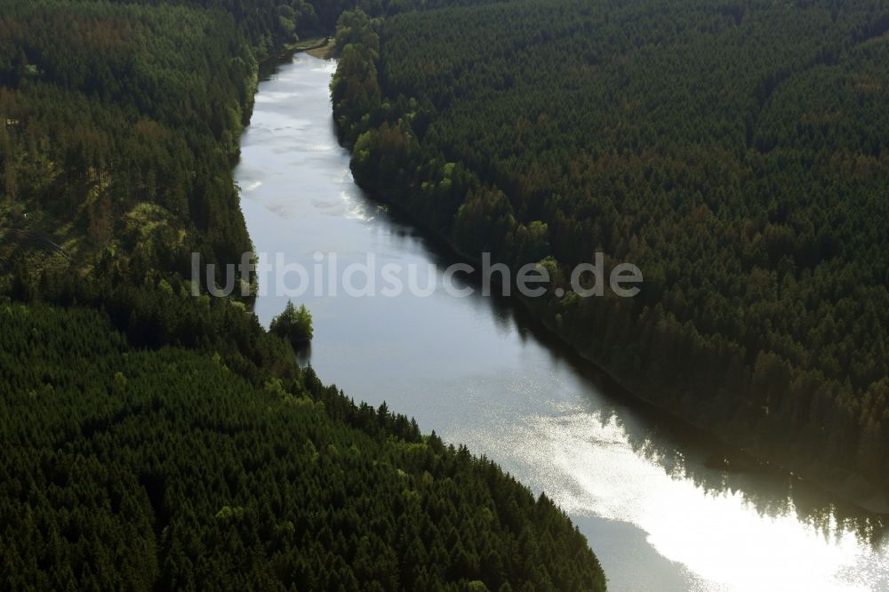 Luftaufnahme Wernigerode - Staubecken und Stausee in Wernigerode im Bundesland Sachsen-Anhalt, Deutschland