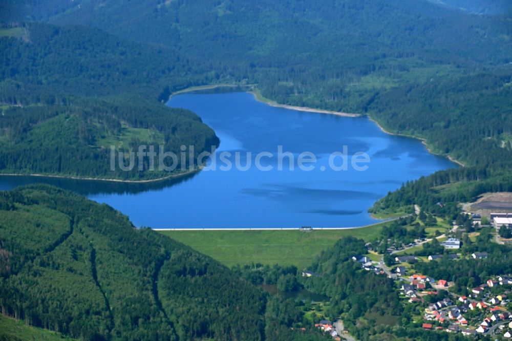 Luftaufnahme Herzog Juliushütte - Staudamm am Stausee Granestausee in Herzog Juliushütte im Bundesland Niedersachsen, Deutschland