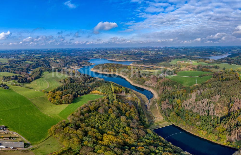 Luftaufnahme Odenthal - Staudamm am Stausee Große Dhünntalsperre in Odenthal im Bundesland Nordrhein-Westfalen, Deutschland