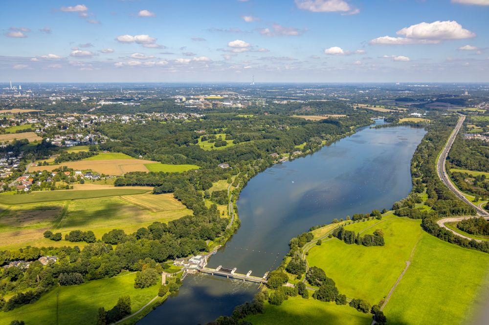 Witten von oben - Stausee Kemnader See in Witten im Bundesland Nordrhein-Westfalen, Deutschland