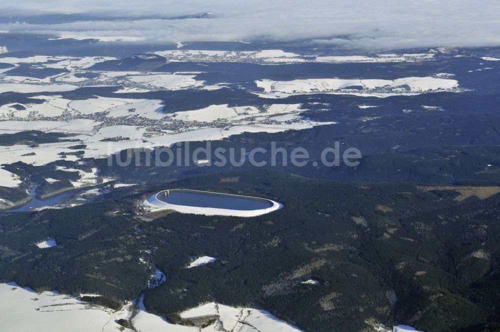 Luftaufnahme Raschau-Markersbach - Stausee in Raschau-Markersbach im Bundesland Sachsen