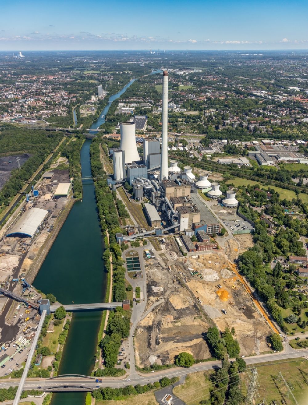 Herne aus der Vogelperspektive: Steag Heizkraftwerk Gruppenkraftwerk in Herne im Bundesland Nordrhein-Westfalen