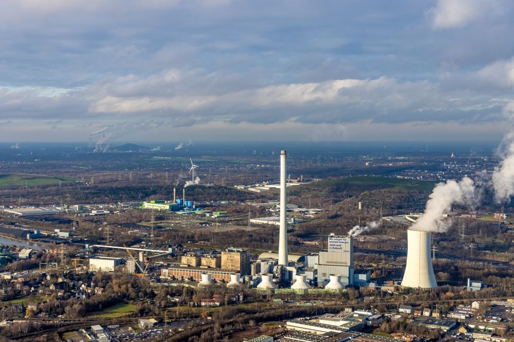 Luftbild Herne - Steag Heizkraftwerk mit Neubau des GuD-Kraftwerk der Projektgesellschaft GuD Herne GmbH in Herne im Bundesland Nordrhein-Westfalen