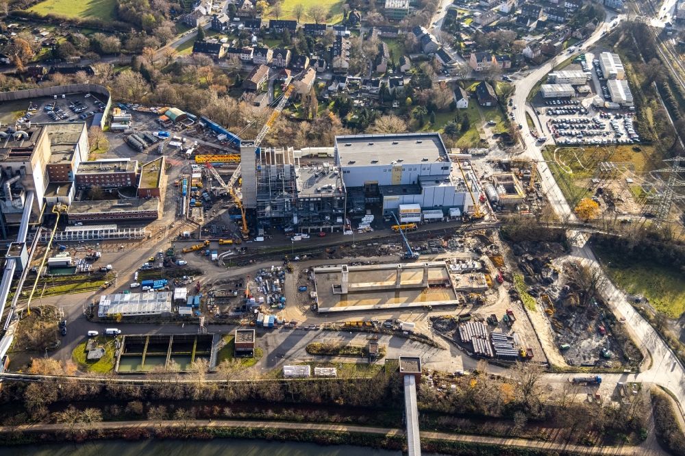 Herne aus der Vogelperspektive: Steag Heizkraftwerk mit Neubau des GuD-Kraftwerk der Projektgesellschaft GuD Herne GmbH in Herne im Bundesland Nordrhein-Westfalen