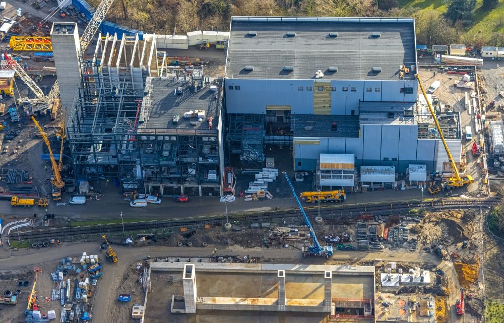 Herne von oben - Steag Heizkraftwerk mit Neubau des GuD-Kraftwerk der Projektgesellschaft GuD Herne GmbH in Herne im Bundesland Nordrhein-Westfalen