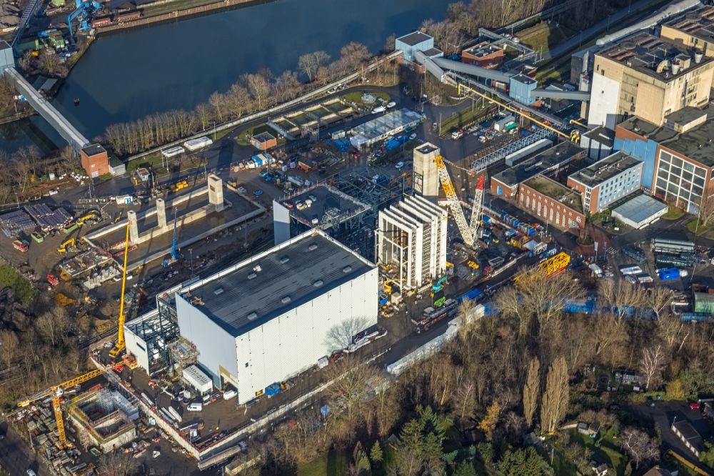 Luftaufnahme Herne - Steag Heizkraftwerk mit Neubau des GuD-Kraftwerk der Projektgesellschaft GuD Herne GmbH in Herne im Bundesland Nordrhein-Westfalen