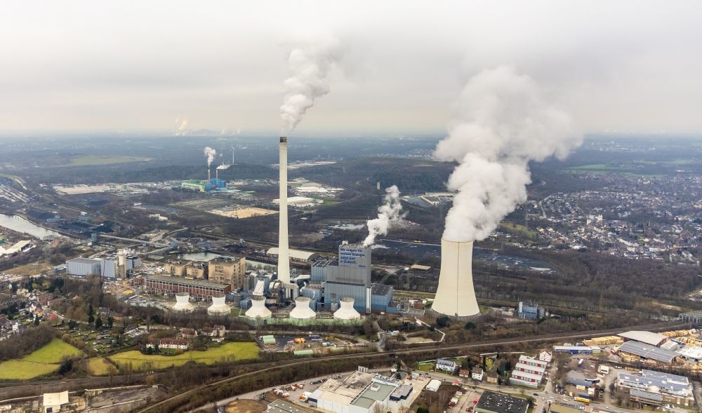 Luftbild Herne - Steag Heizkraftwerk mit Neubau des GuD-Kraftwerk der Projektgesellschaft GuD Herne GmbH in Herne im Bundesland Nordrhein-Westfalen