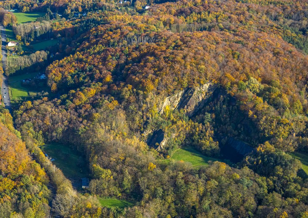 Luftaufnahme Borbach - Steinbruch Rauen in Borbach im Bundesland Nordrhein-Westfalen, Deutschland