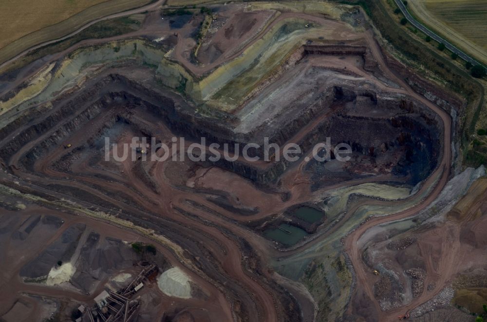 Luftaufnahme Hohe Börde - Steinbruch zum Abbau von Andesit in Hohe Börde im Bundesland Sachsen-Anhalt, Deutschland