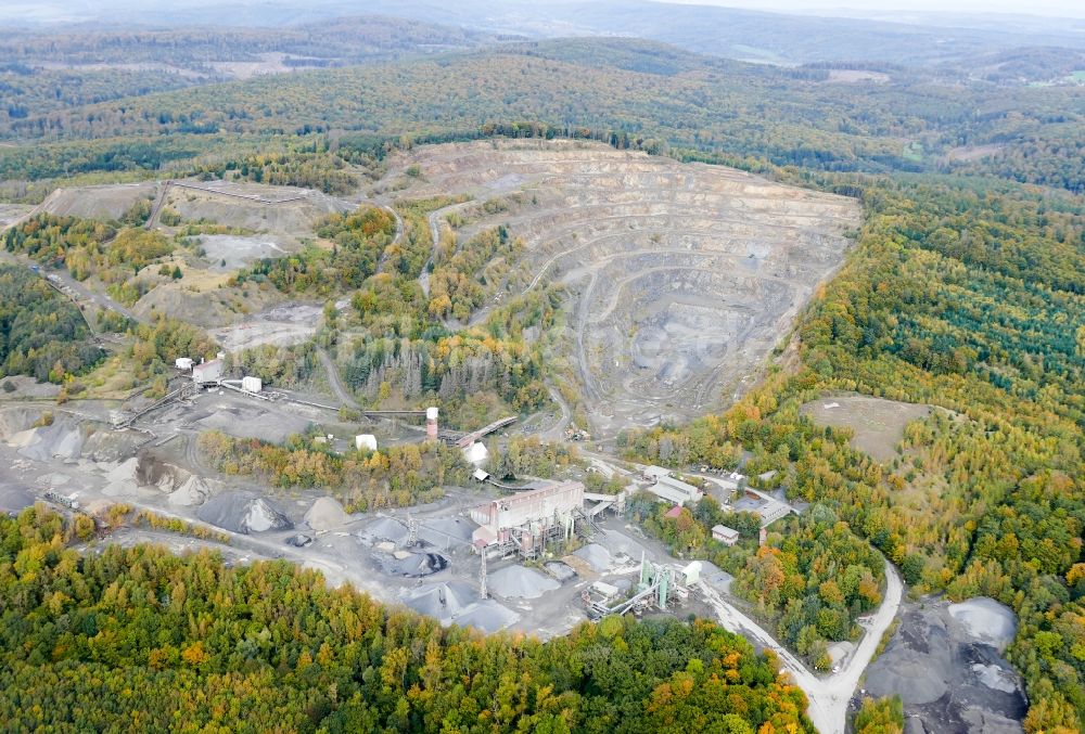 Luftaufnahme Adelebsen - Steinbruch zum Abbau von Basalt in Adelebsen im Bundesland Niedersachsen, Deutschland