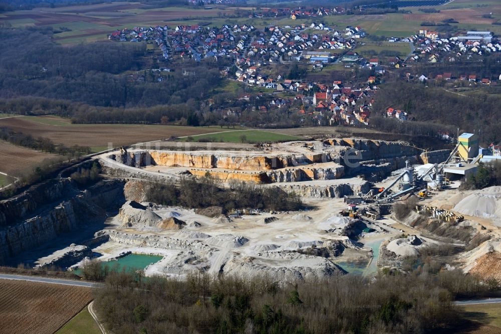 Luftbild Gräfenberg - Steinbruch zum Abbau von Kalkstein in Gräfenberg im Bundesland Bayern, Deutschland