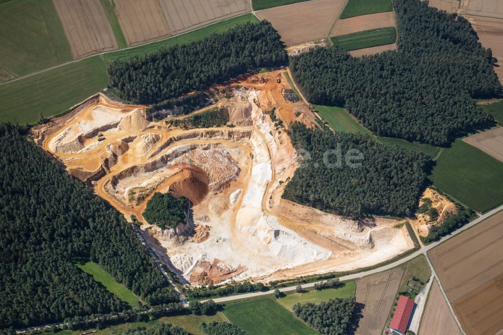 Luftaufnahme Freihung - Steinbruch zum Abbau von Quarzsand in Freihung im Bundesland Bayern, Deutschland