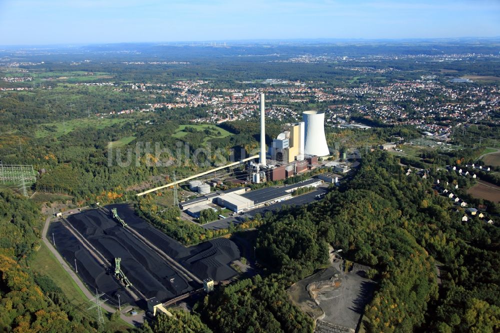 Bexbach von oben - Steinkohlekraftwerk Bexbach im Saarland