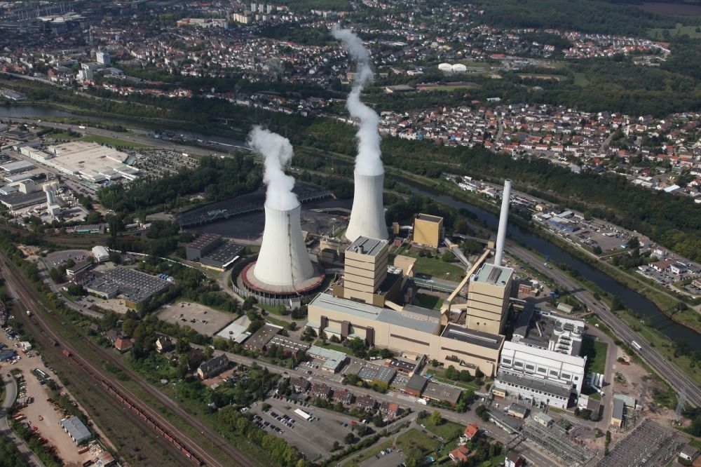 Völklingen von oben - Steinkohlekraftwerk Fenne bei Völklingen im Saarland