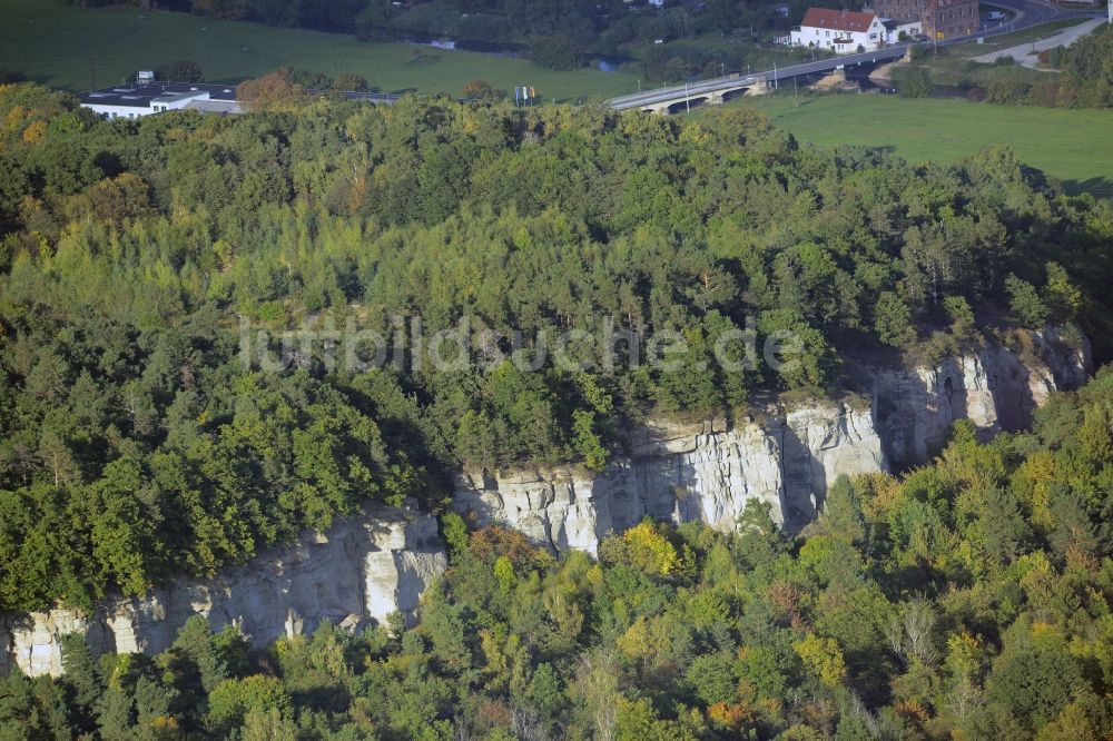 Luftaufnahme Nebra (Unstrut) - Stillgelegter renaturierter Steinbruch bei Nebra (Unstrut) im Bundesland Sachsen-Anhalt