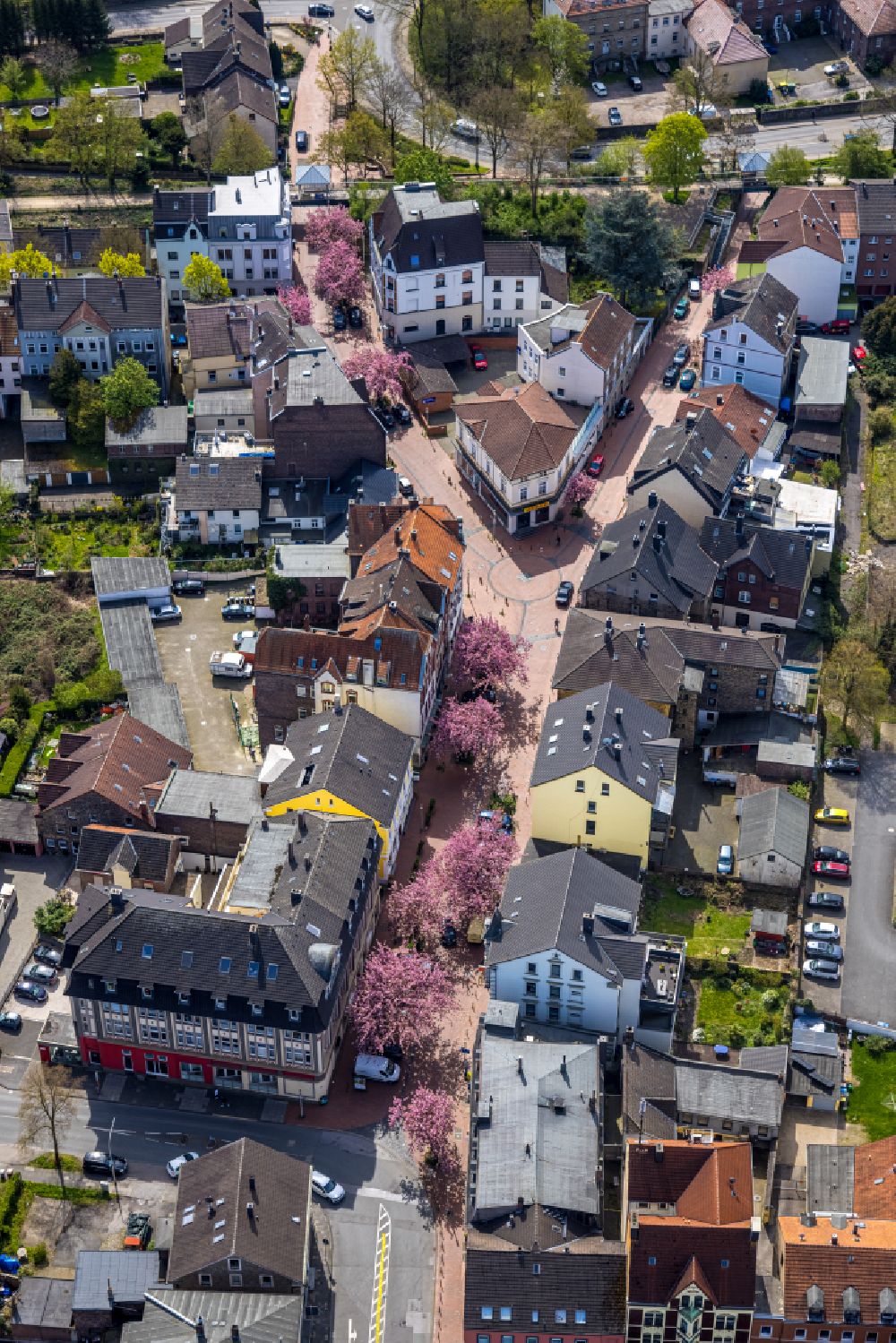 Luftaufnahme Witten - Straßenführung an der Bebelstraße in Witten im Bundesland Nordrhein-Westfalen, Deutschland