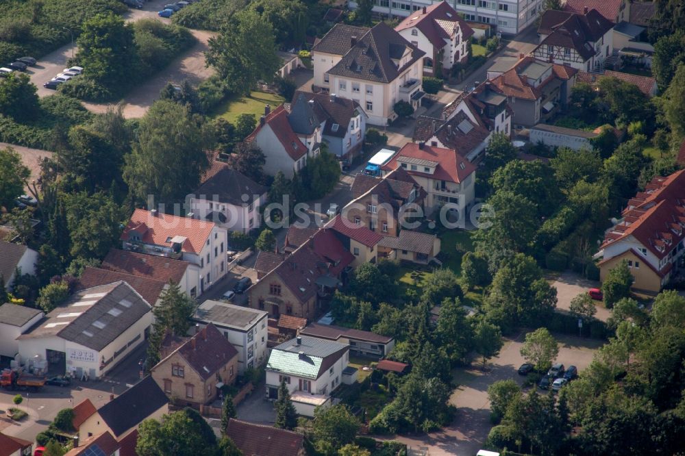 Kandel aus der Vogelperspektive: Straßenführung der Bismarkstr. in Kandel im Bundesland Rheinland-Pfalz, Deutschland