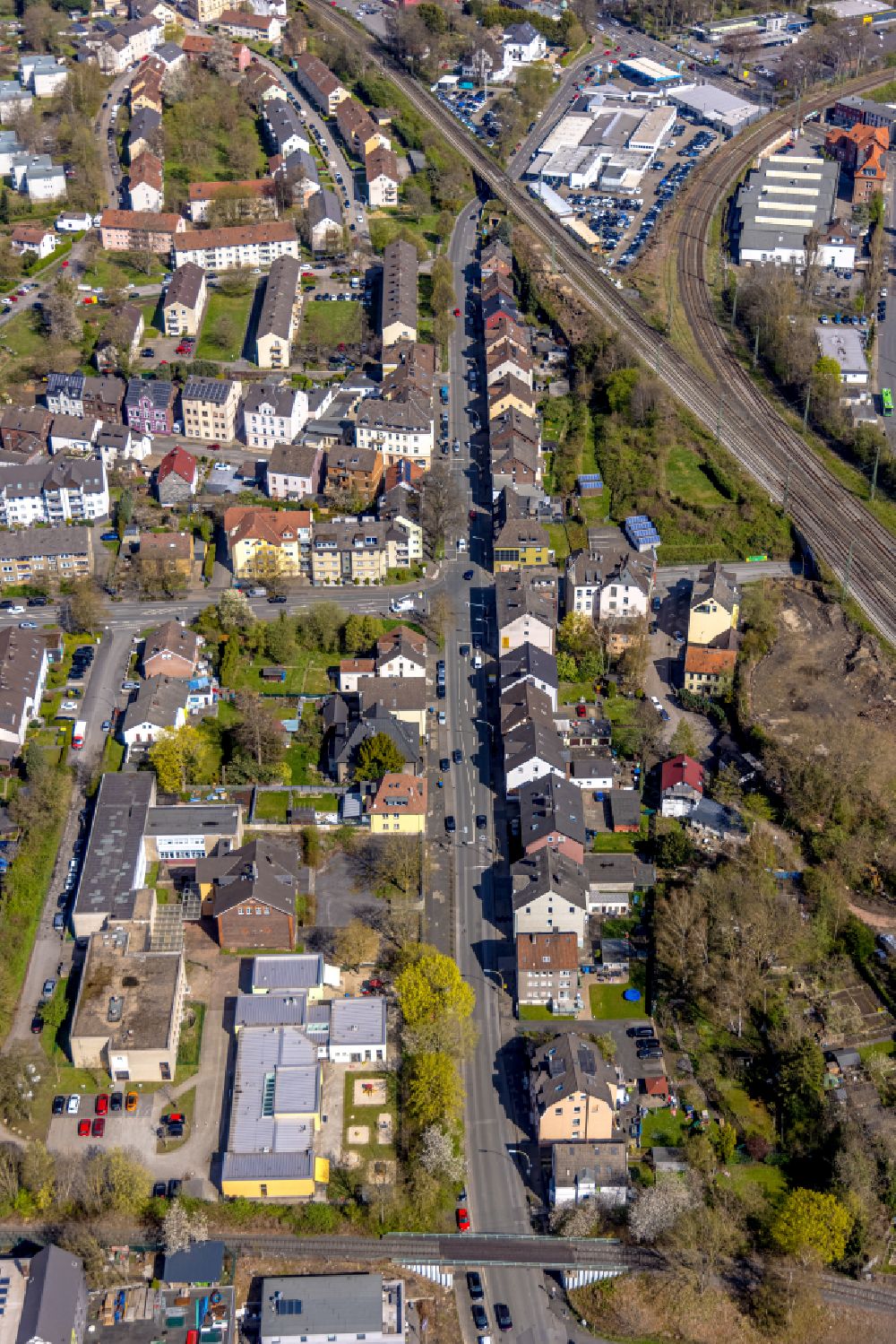 Luftbild Witten - Straßenführung entlang der Sprockhöveler Straße in Witten im Bundesland Nordrhein-Westfalen, Deutschland