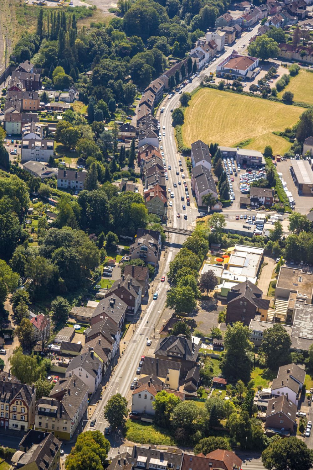 Luftaufnahme Witten - Straßenführung entlang der Sprockhöveler Straße in Witten im Bundesland Nordrhein-Westfalen, Deutschland