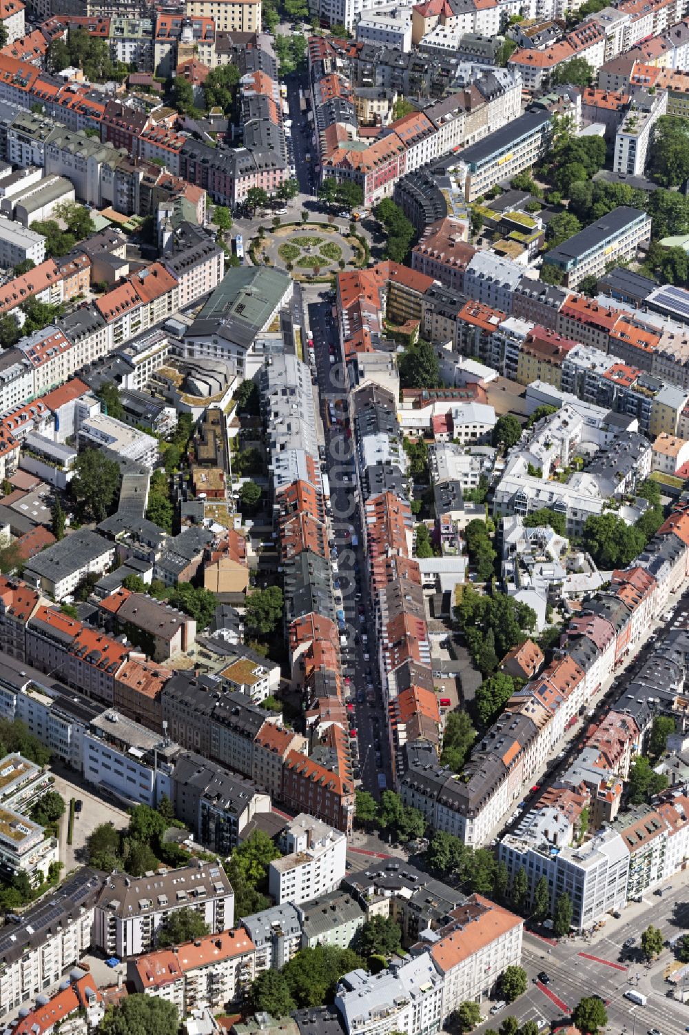 Luftbild München - Straßenführung in München im Bundesland Bayern, Deutschland