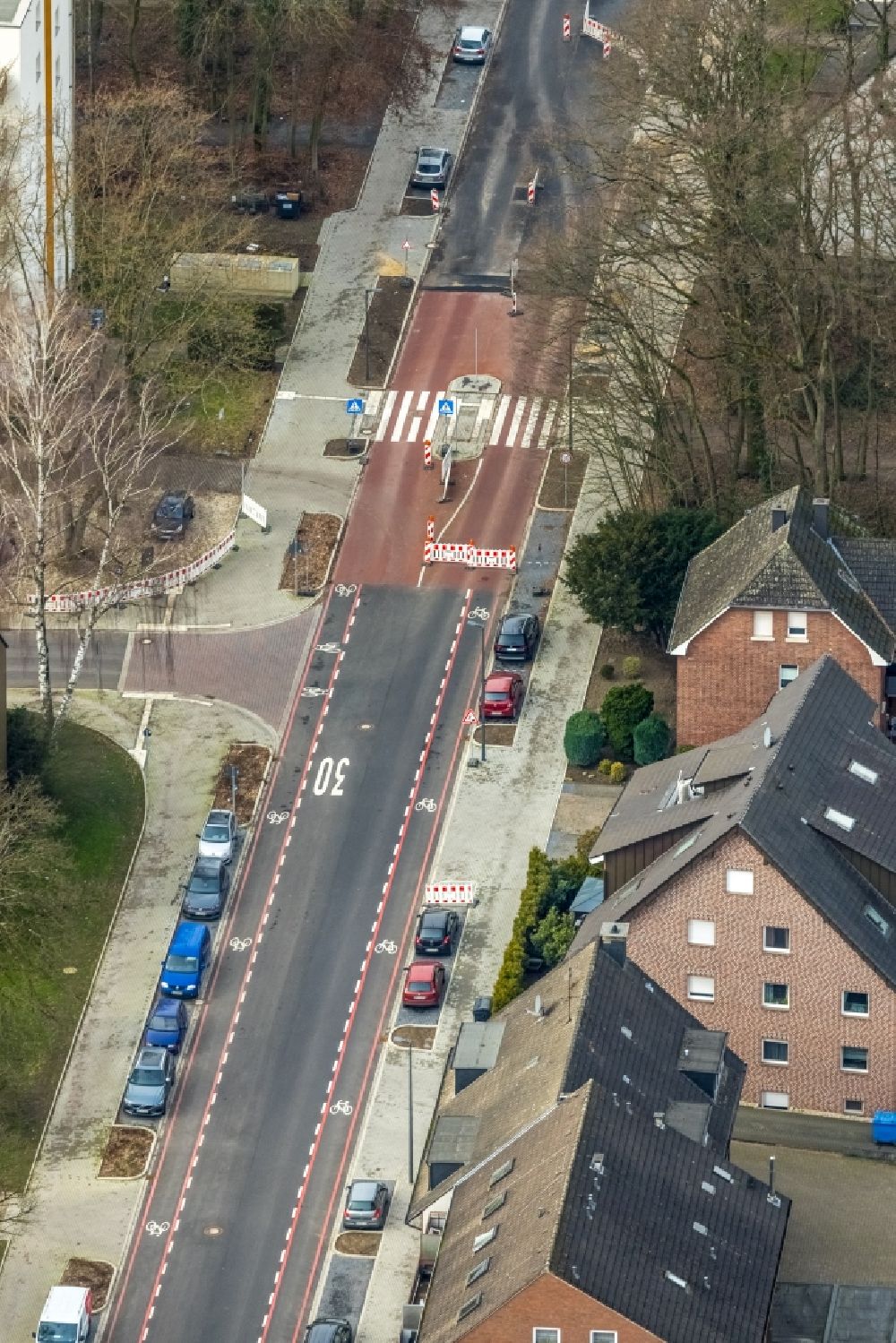 Luftbild Bottrop - Straßenführung an der Schneiderstraße im Ortsteil Grafenwald in Bottrop im Bundesland Nordrhein-Westfalen, Deutschland