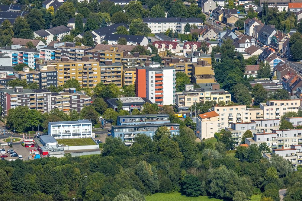 Luftaufnahme Bochum - Straßenführung Wattenscheider Hellweg in Bochum im Bundesland Nordrhein-Westfalen, Deutschland