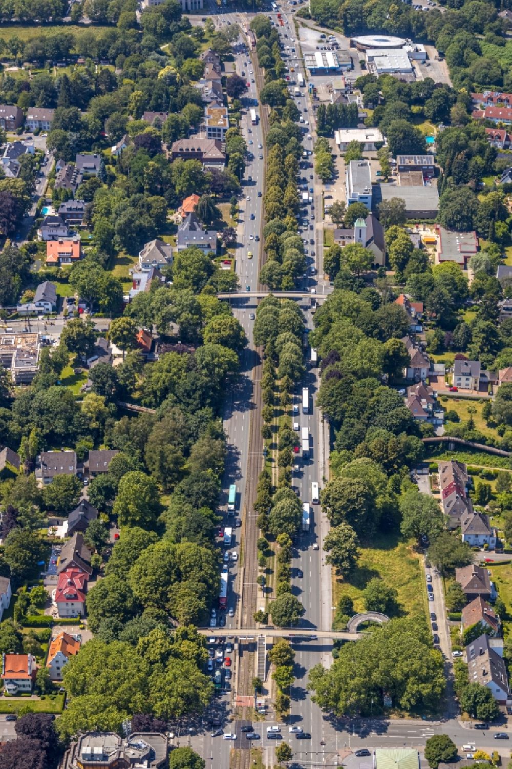 Luftbild Dortmund - Straßenführung Westfalendamm in Dortmund im Bundesland Nordrhein-Westfalen, Deutschland