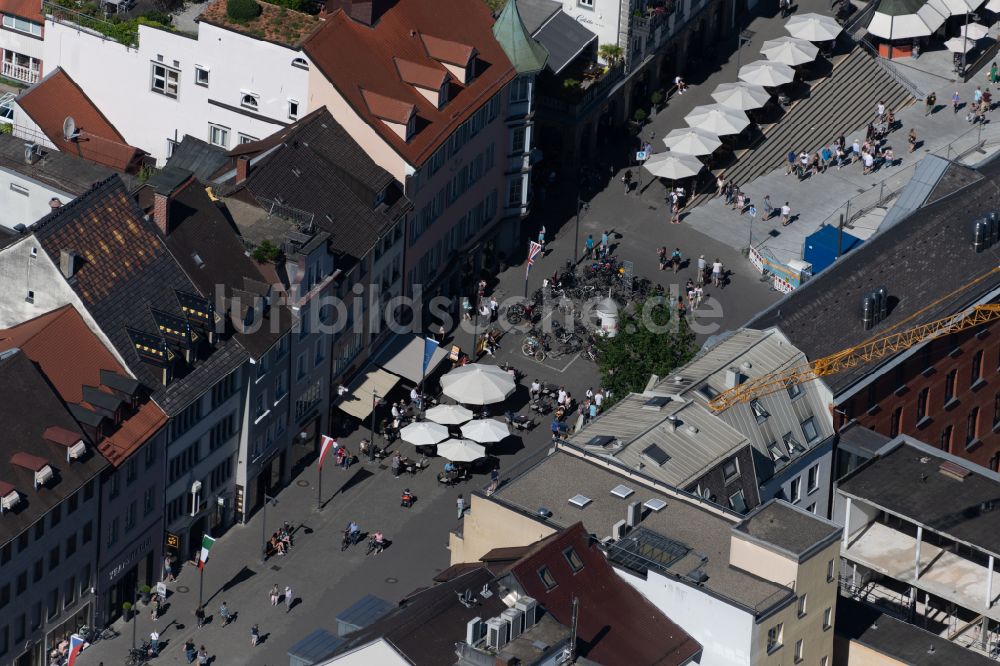 Konstanz von oben - Straßenführung der Flaniermeile Marktstätte in Konstanz im Bundesland Baden-Württemberg, Deutschland