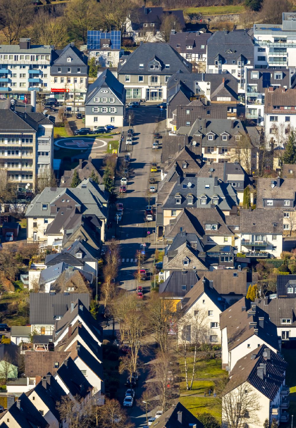 Luftbild Olpe - Straßenführung der Josefstraße in Olpe im Bundesland Nordrhein-Westfalen, Deutschland