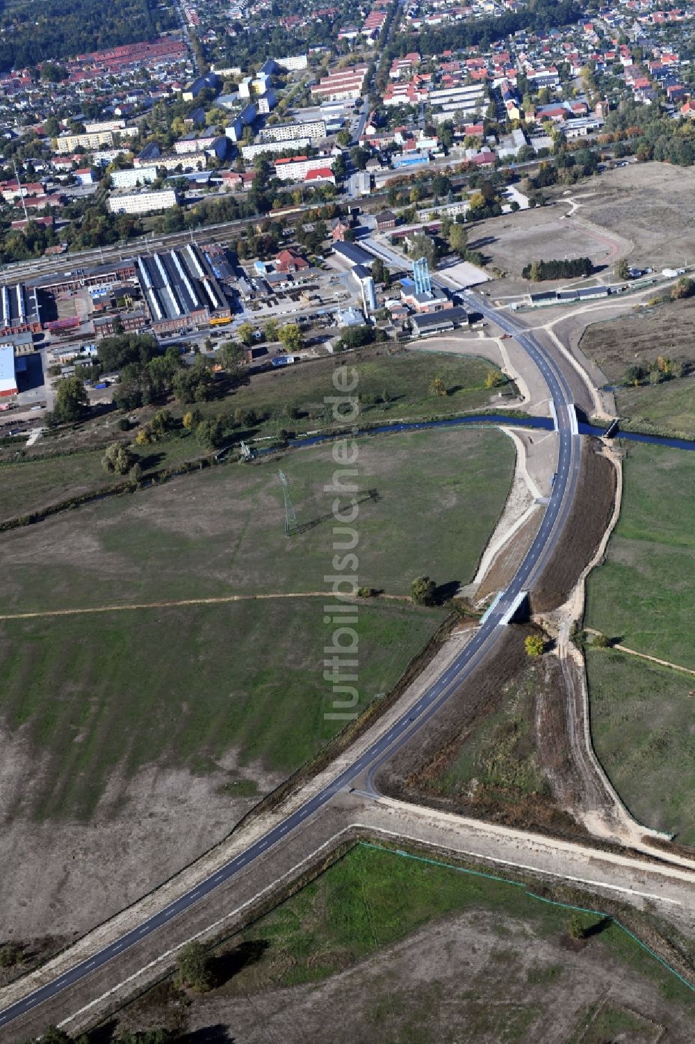 Luftbild Breese - Straßenverlauf der OU L11 in Breese im Bundesland Brandenburg, Deutschland