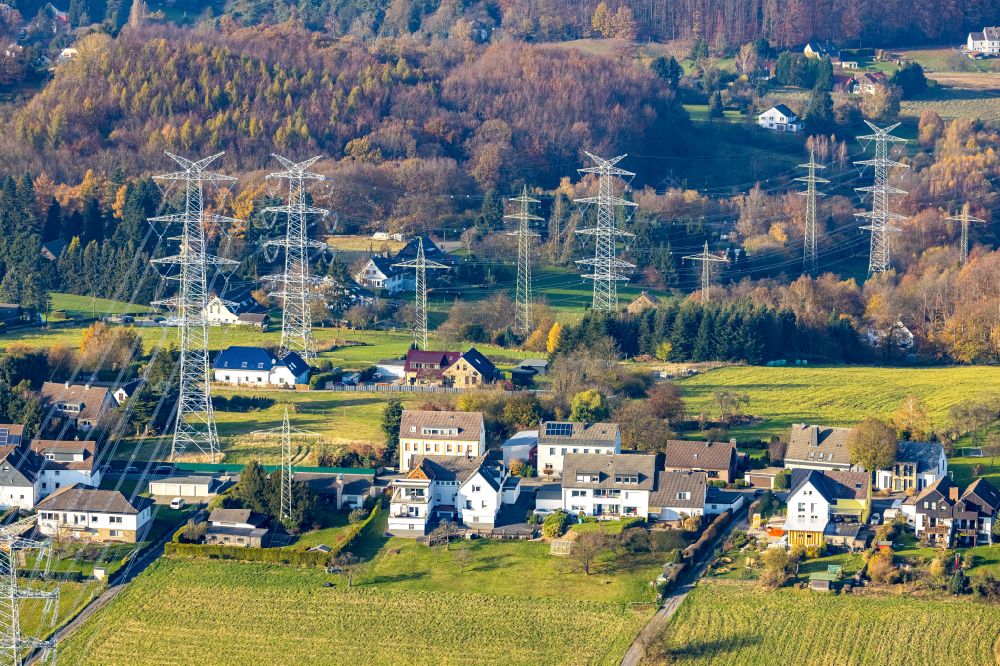Luftbild Herdecke - Streckenverlauf der Stromführungstrasse in Herdecke im Bundesland Nordrhein-Westfalen, Deutschland