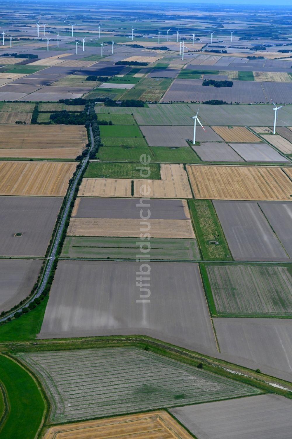 Dagebüll aus der Vogelperspektive: Strukturen auf landwirtschaftlichen Feldern in Dagebüll im Bundesland Schleswig-Holstein, Deutschland