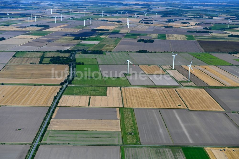 Luftbild Dagebüll - Strukturen auf landwirtschaftlichen Feldern in Dagebüll im Bundesland Schleswig-Holstein, Deutschland