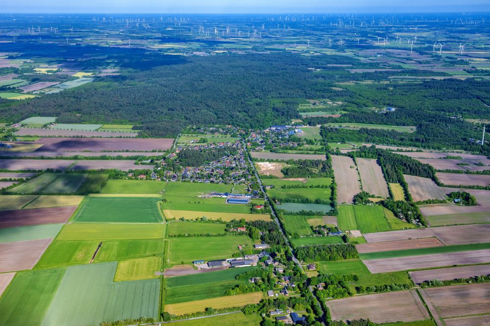 Luftbild Klintum - Strukturen auf landwirtschaftlichen Feldern in Klintum im Bundesland Schleswig-Holstein, Deutschland