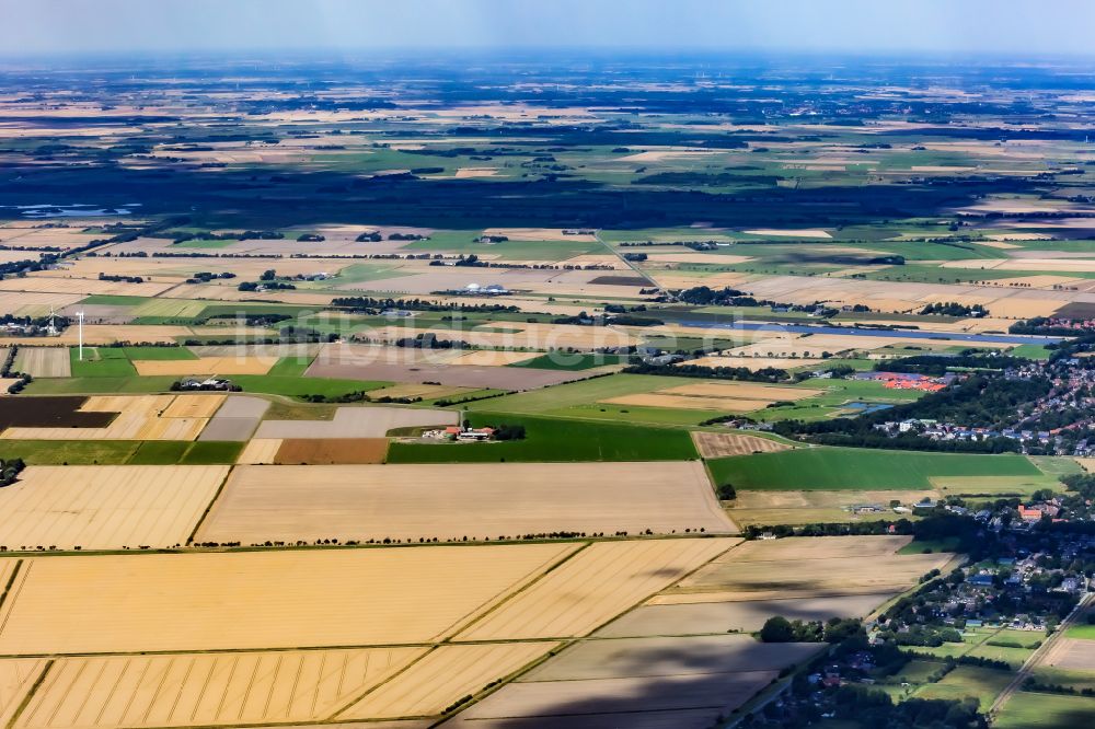 Luftbild Niebüll - Strukturen auf landwirtschaftlichen Feldern in Niebüll im Bundesland Schleswig-Holstein, Deutschland