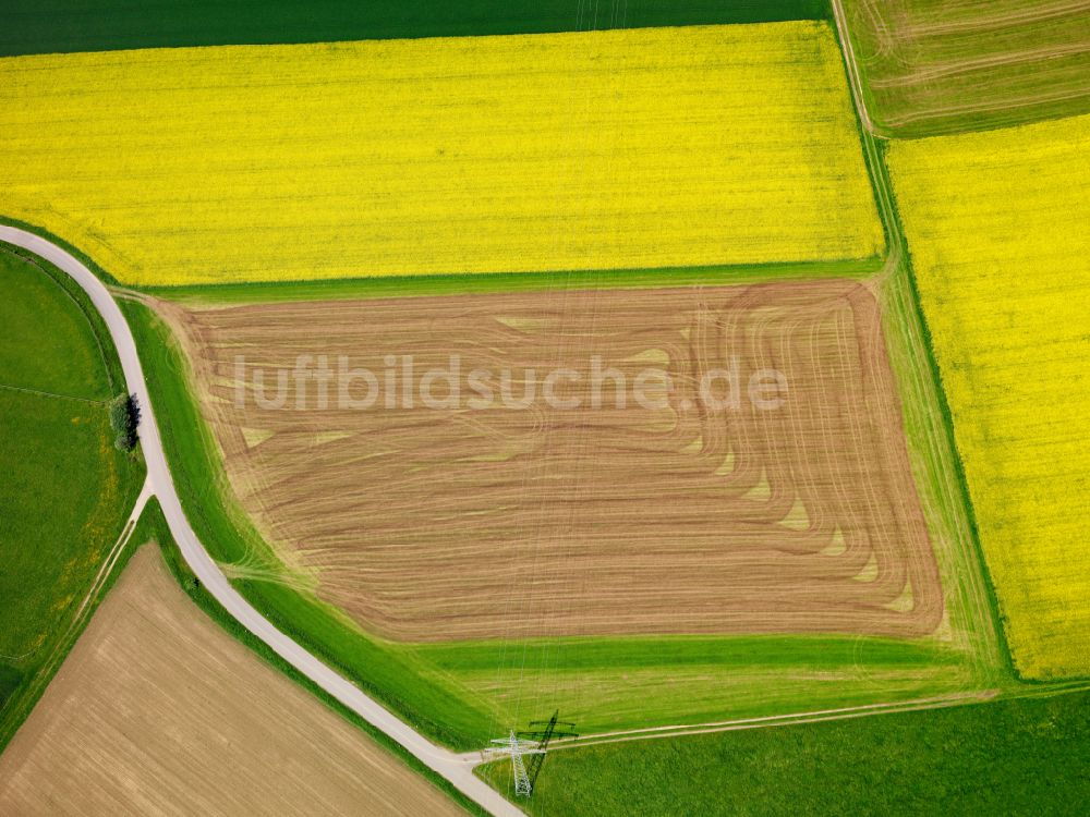 Luftbild Schlottertal - Strukturen auf landwirtschaftlichen Feldern in Schlottertal im Bundesland Baden-Württemberg, Deutschland