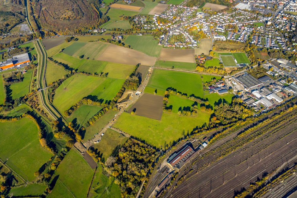 Luftaufnahme Selmigerheide - Strukturen auf landwirtschaftlichen Feldern in Selmigerheide im Bundesland Nordrhein-Westfalen, Deutschland