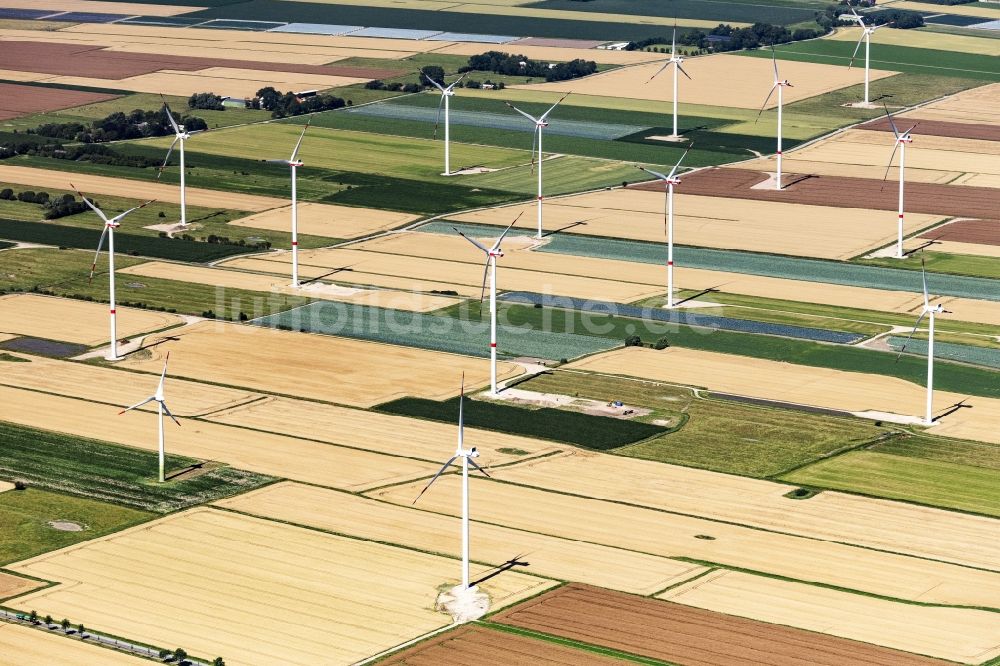Luftaufnahme Tiebensee - Strukturen auf landwirtschaftlichen Feldern in Tiebensee im Bundesland Schleswig-Holstein, Deutschland