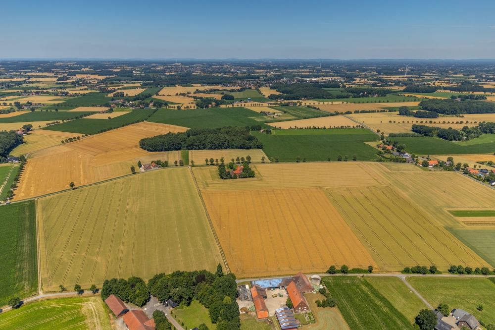 Luftbild Wadersloh - Strukturen auf landwirtschaftlichen Feldern in Wadersloh im Bundesland Nordrhein-Westfalen, Deutschland