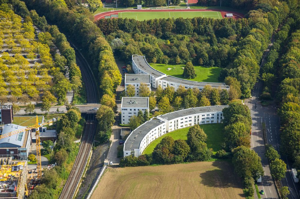 Barop von oben - Studenten- Wohnheim - Gebäude Wohnanlagen des Studierendenwerks in Barop im Bundesland Nordrhein-Westfalen, Deutschland