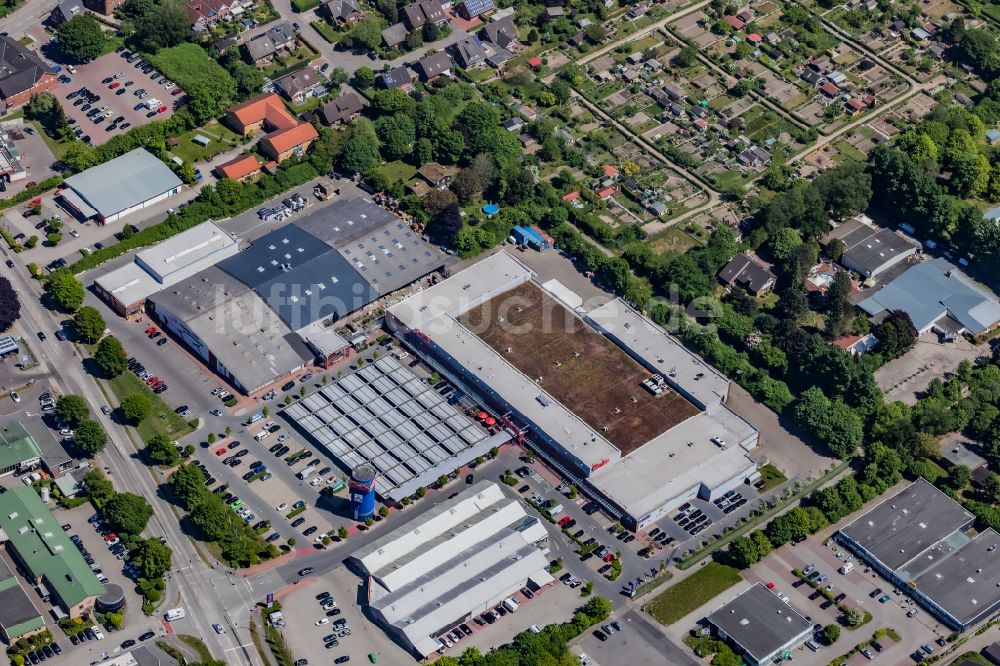 Luftbild Eckernförde - Supermarkt -Filialen und Fachmärkte in Eckernförde im Bundesland Schleswig-Holstein, Deutschland