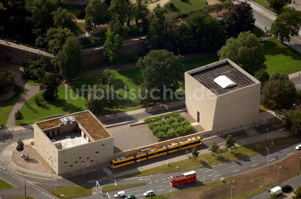 Luftbild Dresden - Synagogen- Gebäude der jüdischen Gemeinde im Ortsteil Altstadt in Dresden im Bundesland Sachsen, Deutschland
