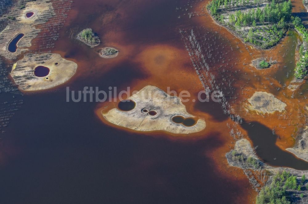 Luftaufnahme Klein Partwitz - Tagebau Rekultivierung am See Blunoer See in Klein Partwitz im Bundesland Sachsen, Deutschland